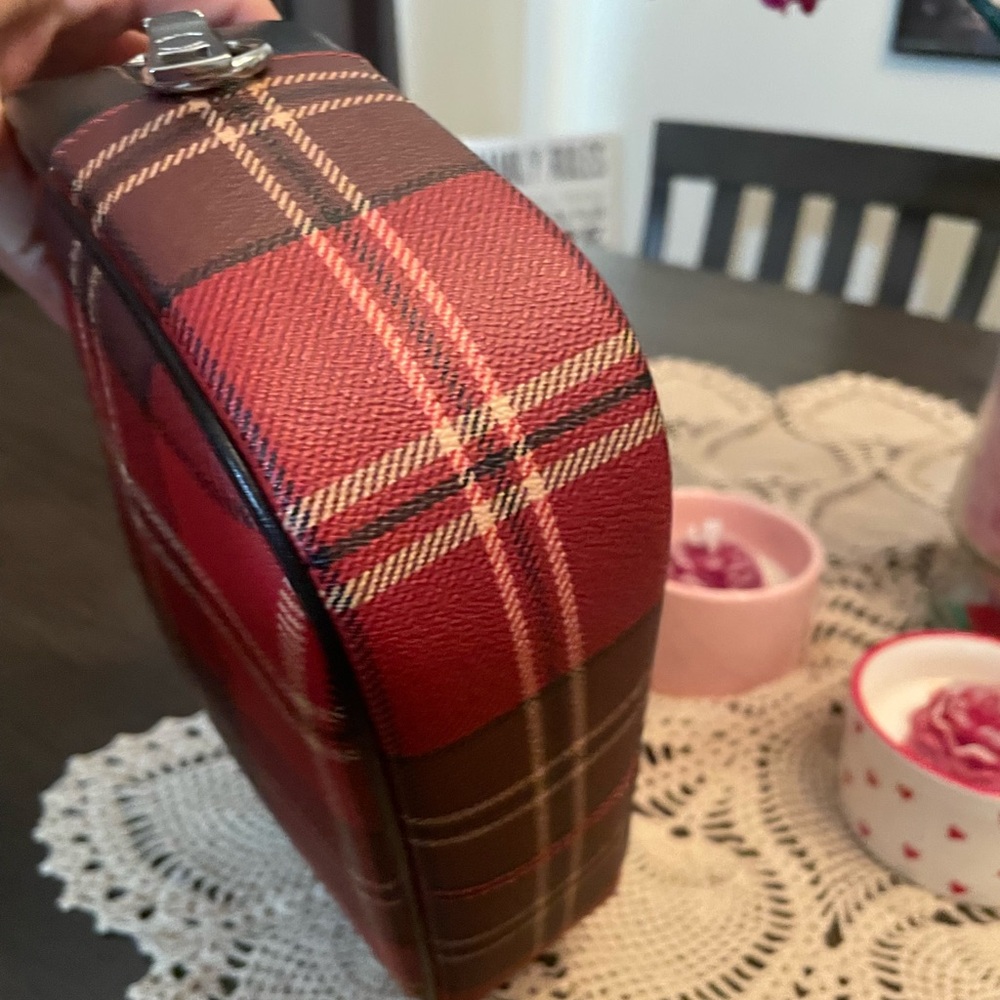 Coach NWT Jamie Camera Bag in Tartan Plaid Print Red/Black Mult - Picture 8 of 15